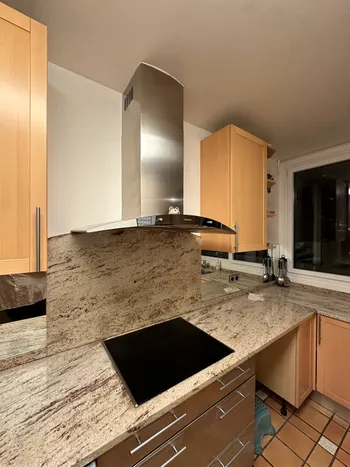 Modern kitchen with granite countertop